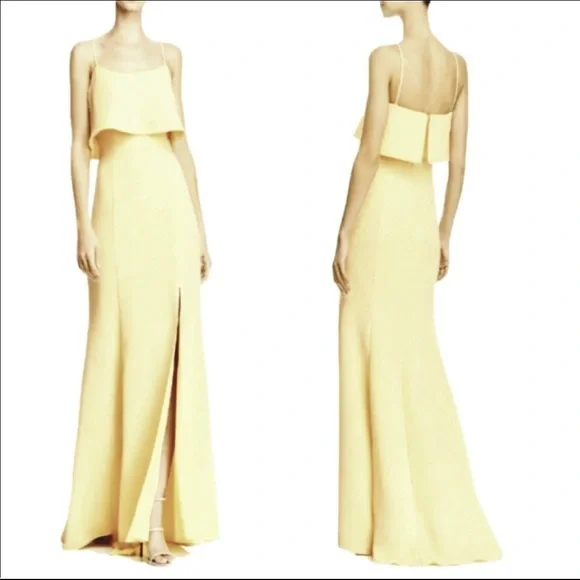 Aqua | Dresses | Aqua Scoop Neck Front Slit Crepe Evening Formal Prom Dress  | Poshmark
